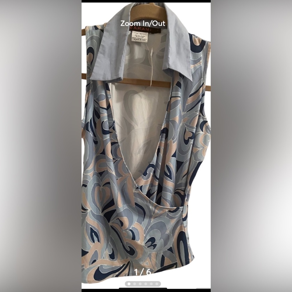 Nwt - barami small blue v neck sleeveless top